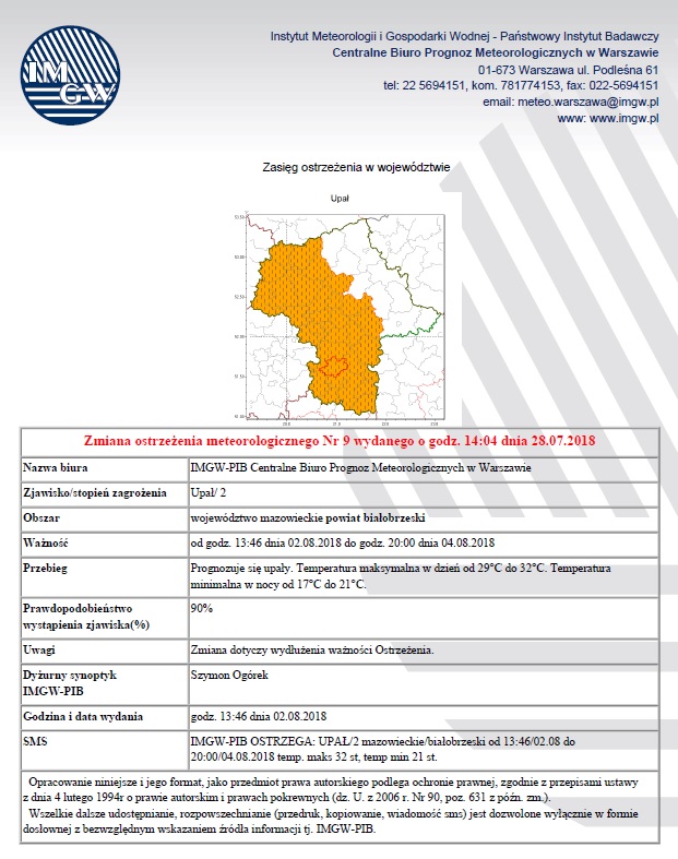 Ostrzezenie meteo Nr 9