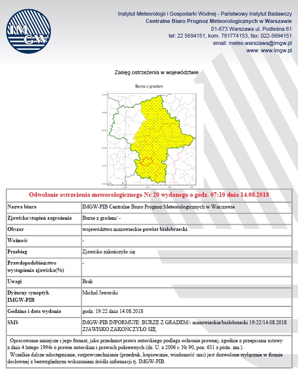 odwolanie ostrzezenia meteo nr 20